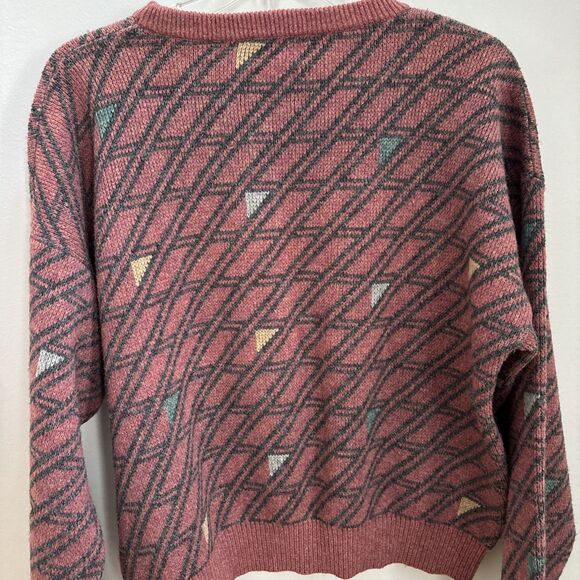 VINTAGE Y2K Retro MCM Abstract Lord Jeff Lamb Wool Grandpa  Pullover Sz XL - Picture 4 of 4